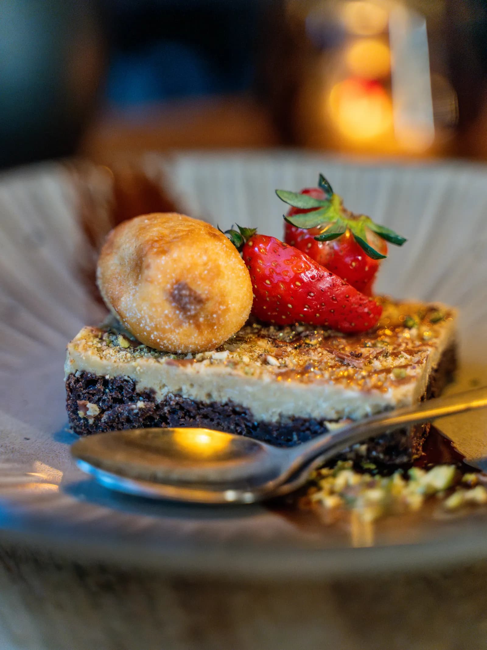Cheesecake met aardbei als zoet slot